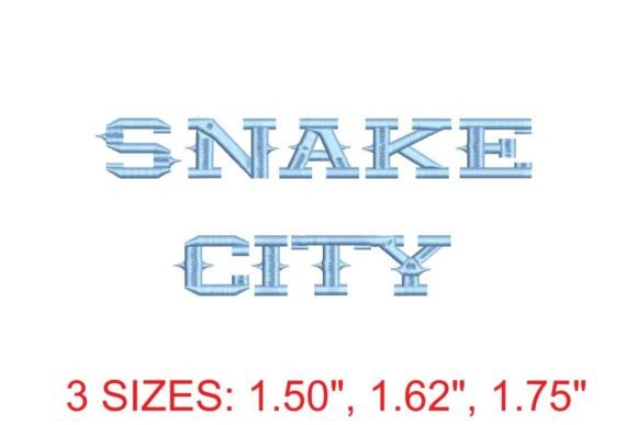Download Snake City Embroidery Font - Embroidery Collection