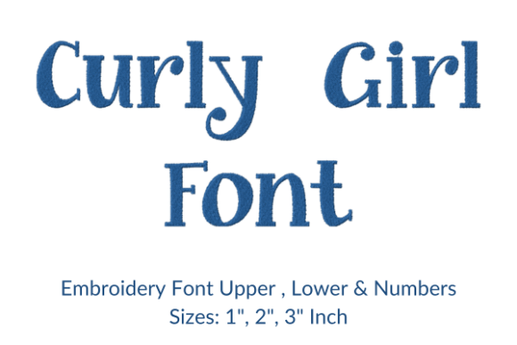 Download Curly Girl Fonts Embroidery Design - Embroidery Collection